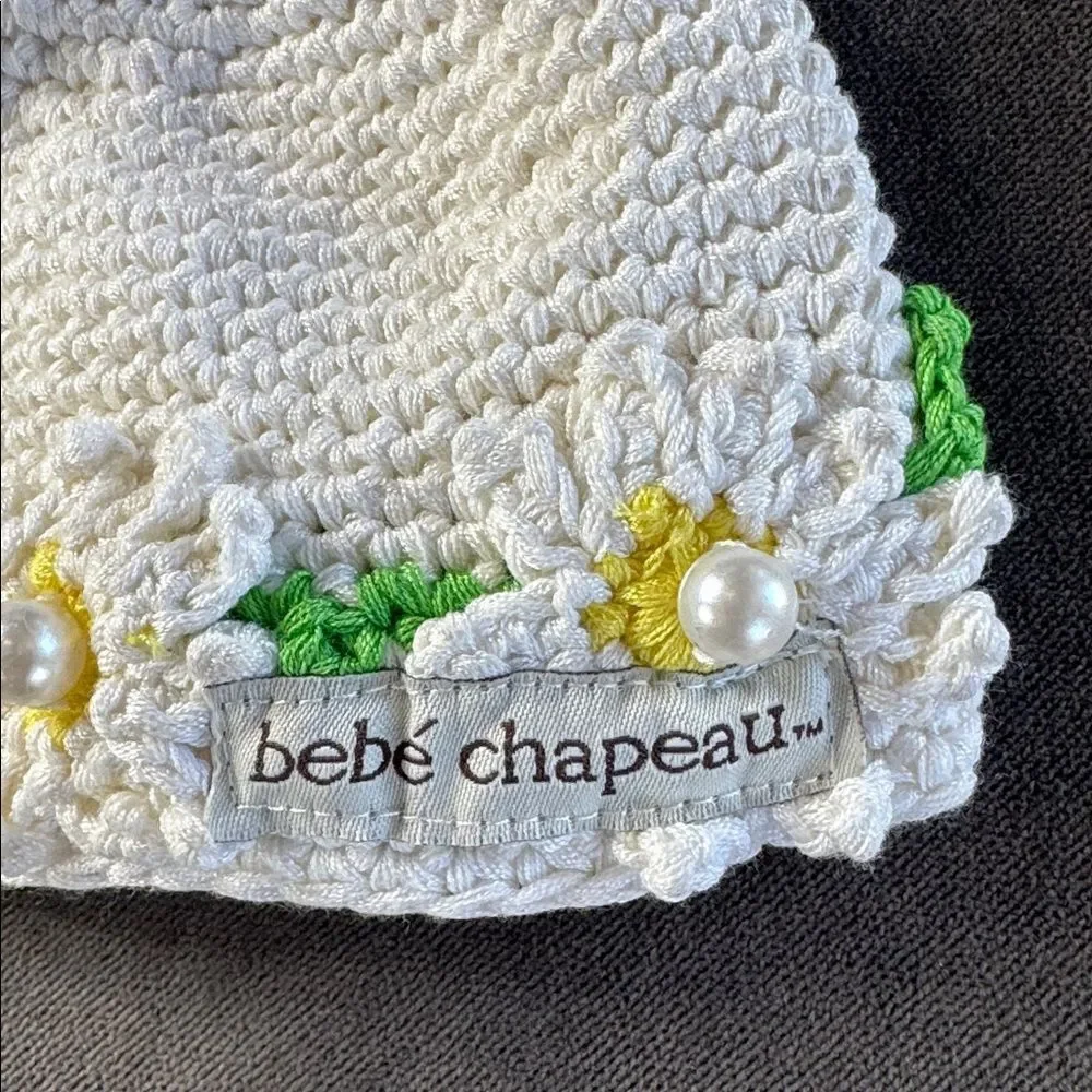 Bebe Chapeau Dixie Pearl Infant Beanie Hat 100% Cotton 0-6 months NEW